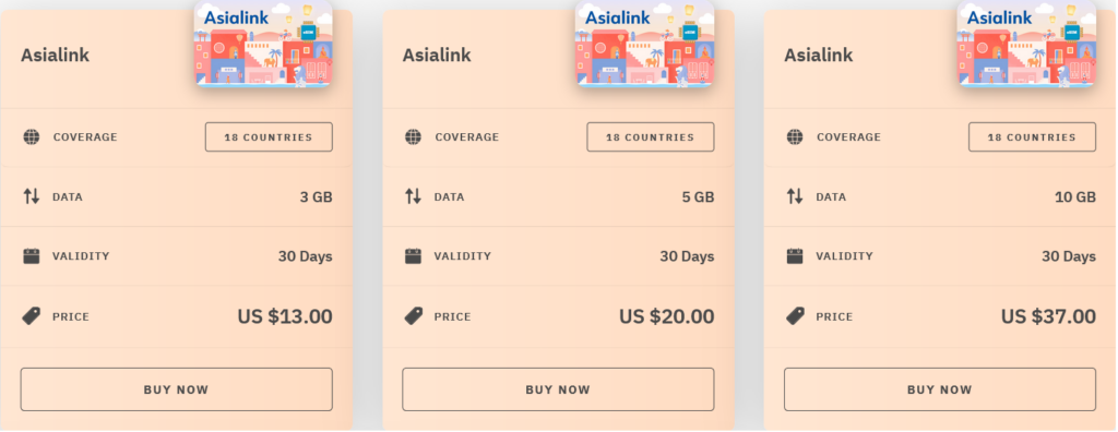 Airalo Asia Asialink eSIM with Prices