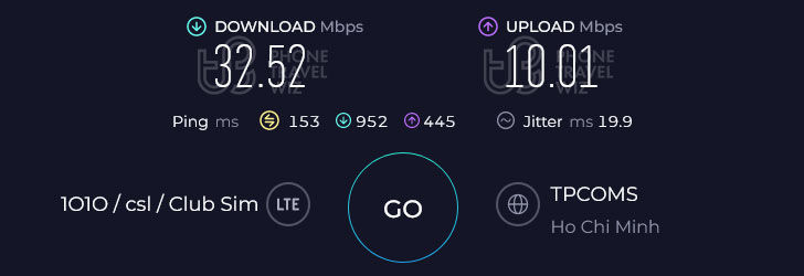 Nomad Vietnam Speed Test at Diamond Plaza (32.52 Mbps)