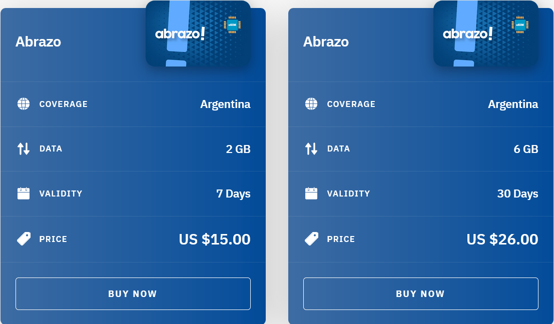 Airalo Argentina Abrazo eSIM with Prices