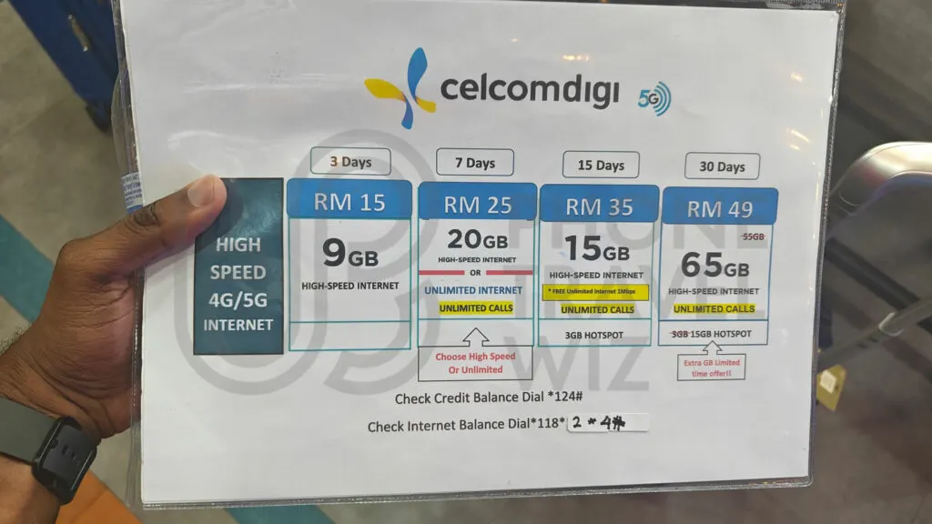Celcom Plans at Penang International Airport Part 1