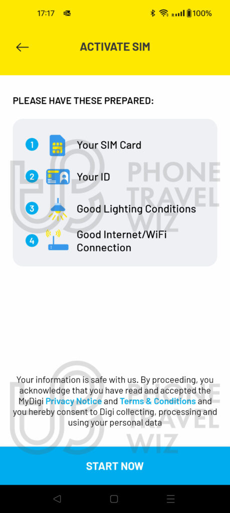 Digi Malaysia SIM Card Registration on the MyDigi App