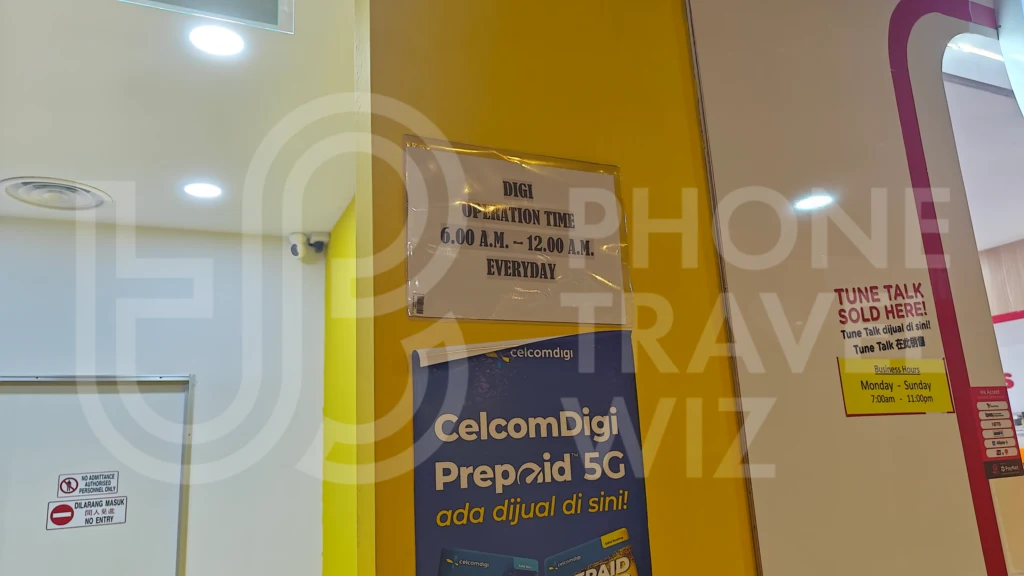 Digi Malaysia Store Opening Hours at Penang International Airport