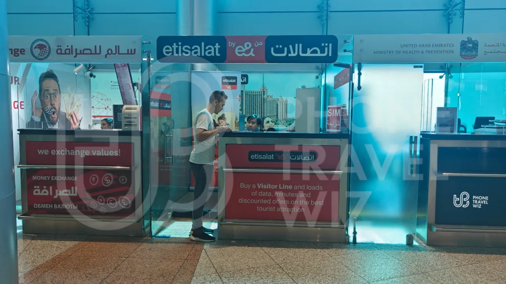 Etisalat United Arab Emirates Store at Lugagge Claim at Sharjah International Airport