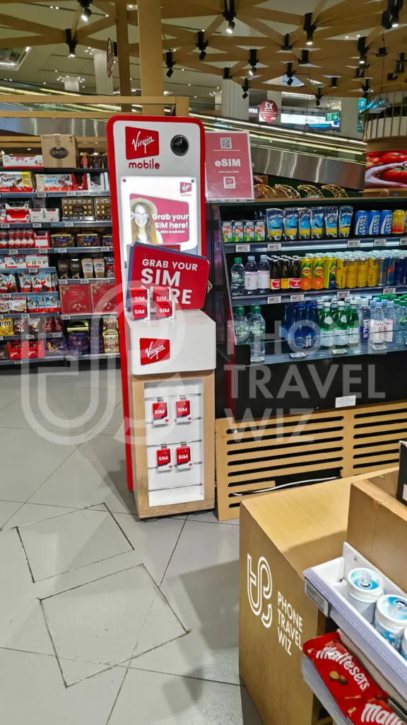 Virgin Mobile United Arab Emirates Counter at Carrefour Market Terminal 3 at Dubai International Airport