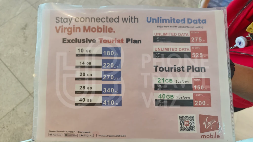 Virgin Mobile United Arab Emirates Plans at Abu Dhabi-Zayed International Airport