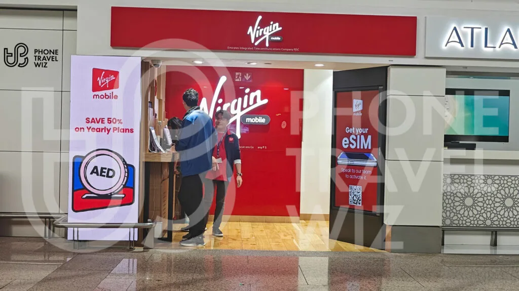 Virgin Mobile United Arab Emirates Store at Terminal 1 at Dubai International Airport